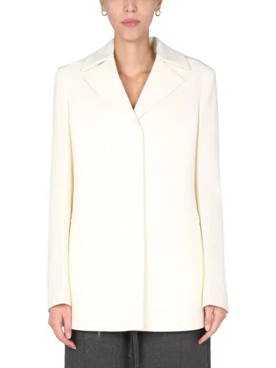 Jil Sander Inverted Lapel Tailored Blazer In Neutral