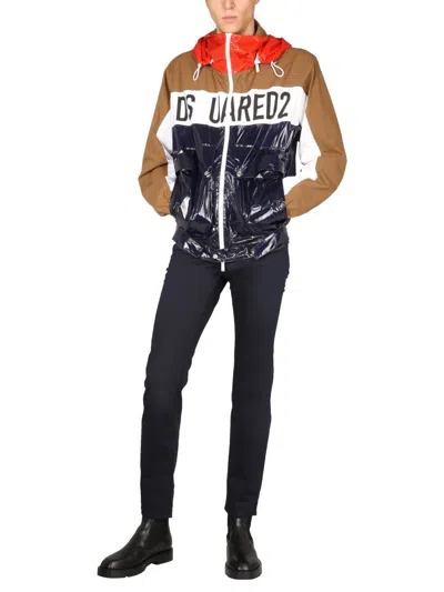 Dsquared2 Dsquared Men Technical Fabric Bomber In Brown