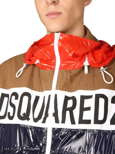 Dsquared2 Dsquared Men Technical Fabric Bomber In Brown
