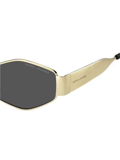 Marc Jacobs Geometric Frame Sunglasses In Gold