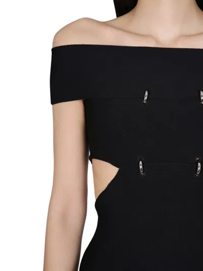 Alexander Mcqueen Cut-out Detail Top With Bare Shoulders In Black