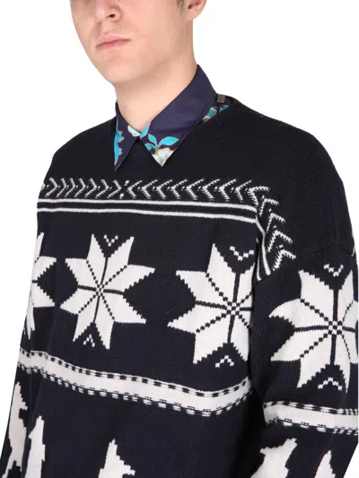 Etro Embroidered Cotton Sweater In Black