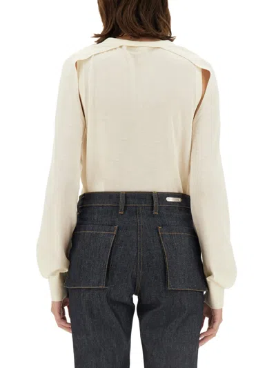 Helmut Lang Wool Jersey. In White