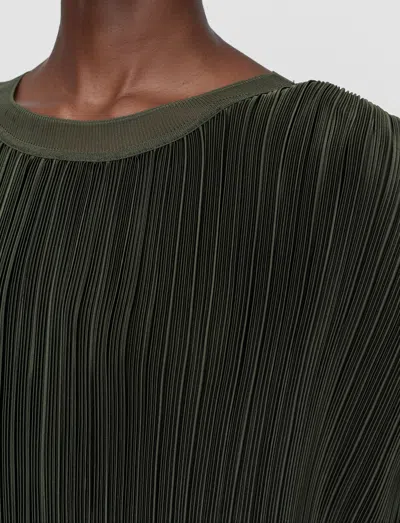 Joseph Cedre Pleated Satin Top In Green