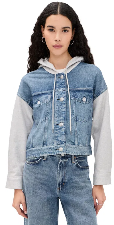 Rag & Bone Rb Miramar Terry Combo Hooded Trucker In Sport