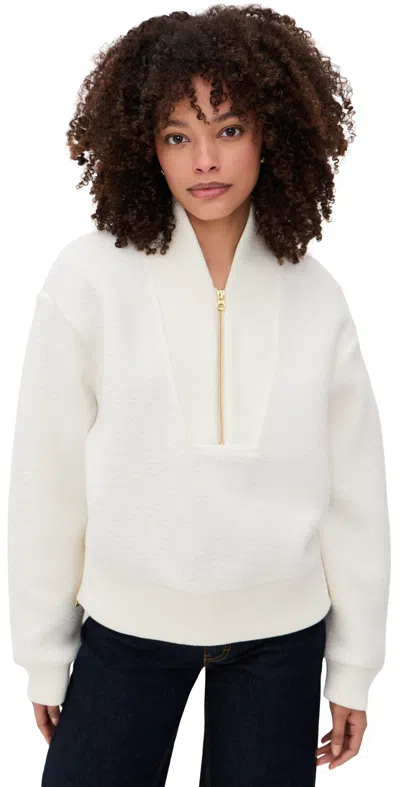 Varley Womens Ivory Marl Davidson Relaxed-fit Stretch-woven Sweatshirt In White