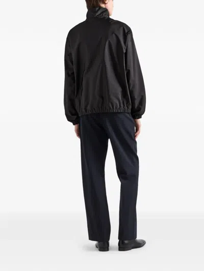 Prada Reversible Zip-up Jacket With Triangle-logo In Black