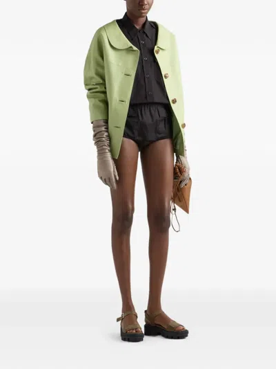 Prada Popeline-shorts Mit Patch In Black