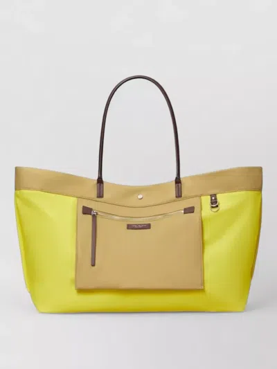 Tory Burch Ella Twist Nylon Shoulder Bag With Maxi Logo Patch On The Front In Neutral