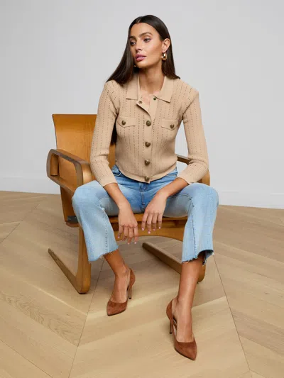 L'agence Risa Collared Cardigan In Neutral