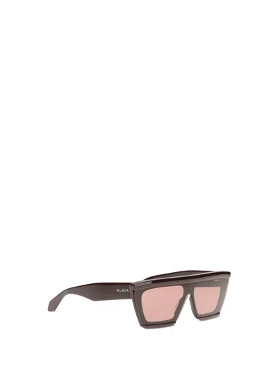 Alaïa Mask Rectangular Sunglasses In Brown