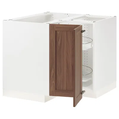 Ikea Sektion Corner Base Cabinet With Carousel, White Enköping/brown ...