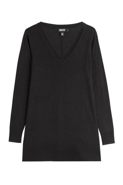 Dkny Wool-blend Trapeze Pullover In Black