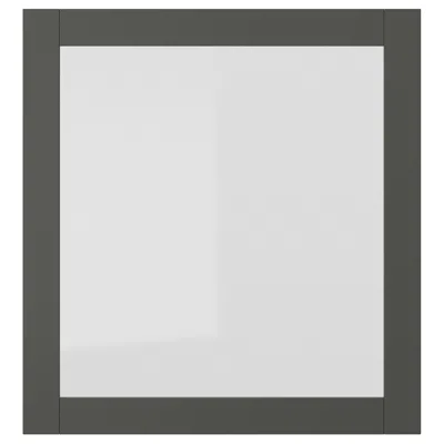 Ikea Sindvik Glass Door, Dark Gray/clear Glass, 23 1/2x25 1/8 