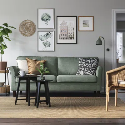Ikea Ekholma Sofa, Hemmesta Gray-green, Depth: 33 1/2 