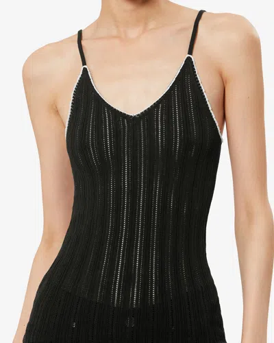Isabel Marant India Strappy Silk And Cotton Knit Sweater In Black