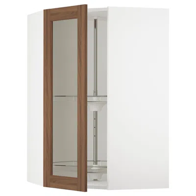 Ikea Sektion Corner Wall Cabinet With Carousel/glass Dr, White Enköping ...