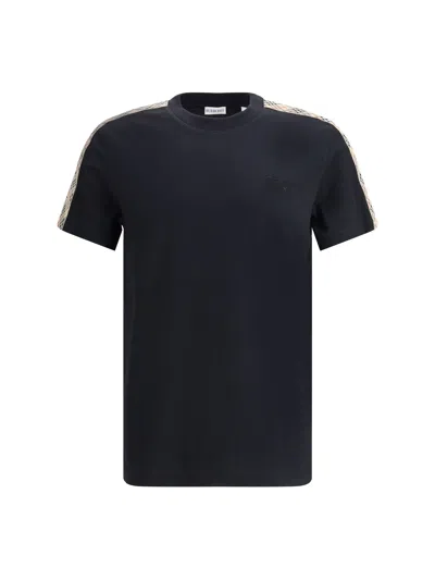 Burberry Ekd Embroidered Checked-band T-shirt In Black