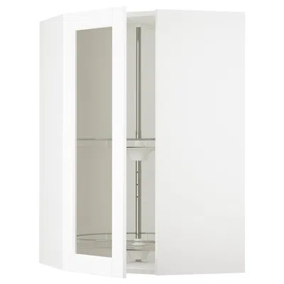 Ikea Sektion Corner Wall Cabinet With Carousel/glass Dr, White Enköping ...