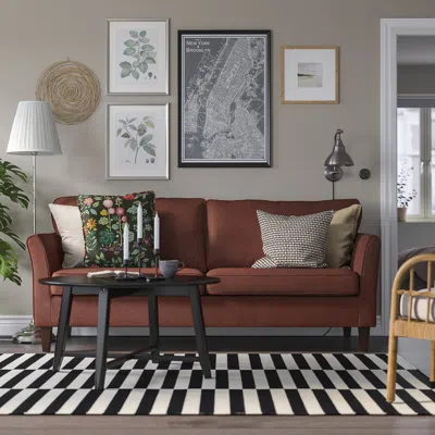Ikea Ekholma Sofa, Kilanda Brown-red, Depth: 33 1/2 