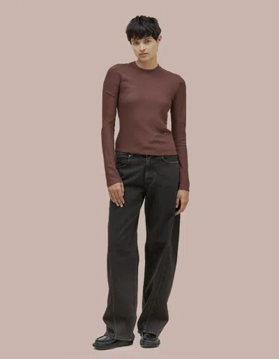 Eckhaus Latta Spiral Longsleeve In Brown