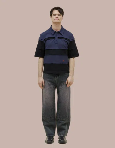 Eckhaus Latta Striated Polo In Gray