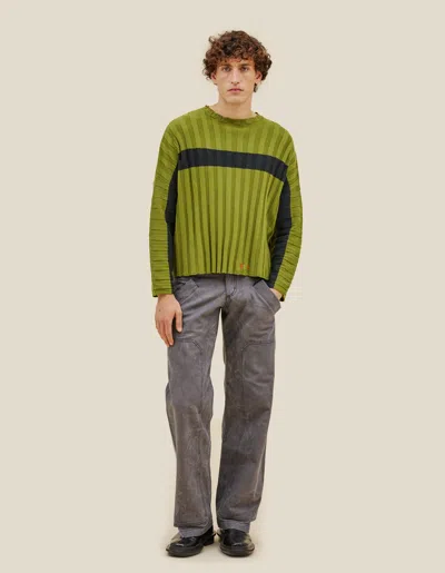 Eckhaus Latta Keyboard Ribbed Sweater In Green