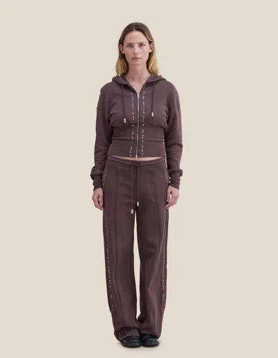 Eckhaus Latta Stud-embellishment Hoodie In Brown