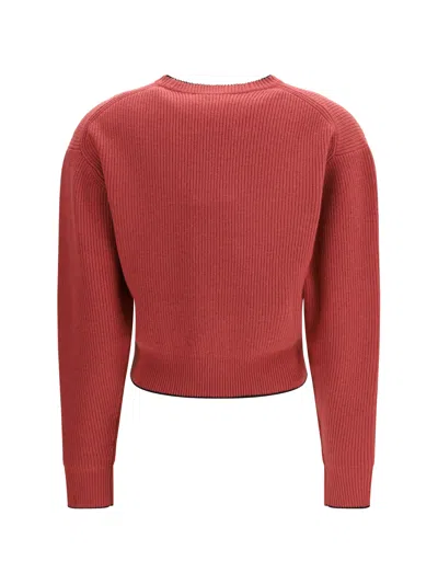 Chloé Short And Fitting Pullover With Wool Logo In Multi