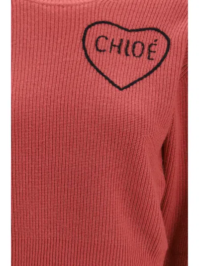 Chloé Short And Fitting Pullover With Wool Logo In Multi