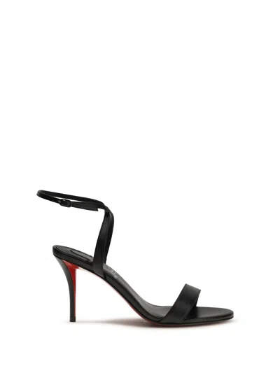 Christian Louboutin Miss Z Leather Red Sole Ankle-strap Sandals In Black