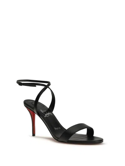 Christian Louboutin Miss Z Leather Red Sole Ankle-strap Sandals In Black