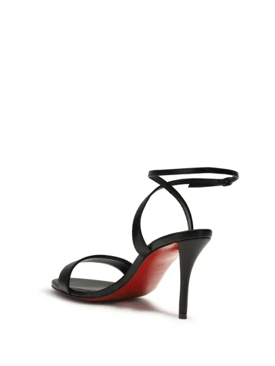Christian Louboutin Miss Z Leather Red Sole Ankle-strap Sandals In Black
