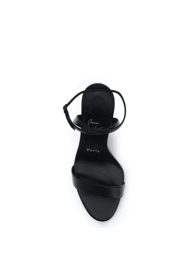 Christian Louboutin Miss Z Leather Red Sole Ankle-strap Sandals In Black
