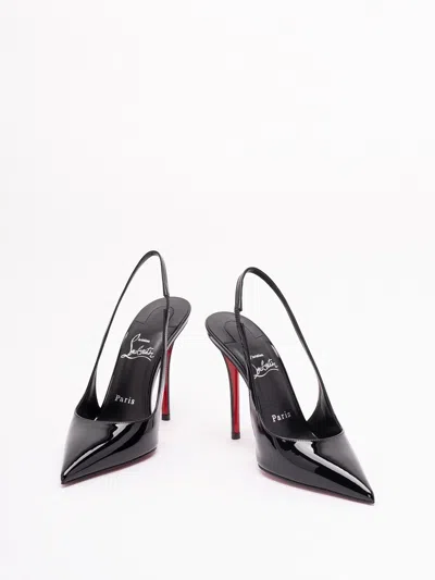 Christian Louboutin Miss Z Sling Patent Leather Slingback Pumps 100 In Black