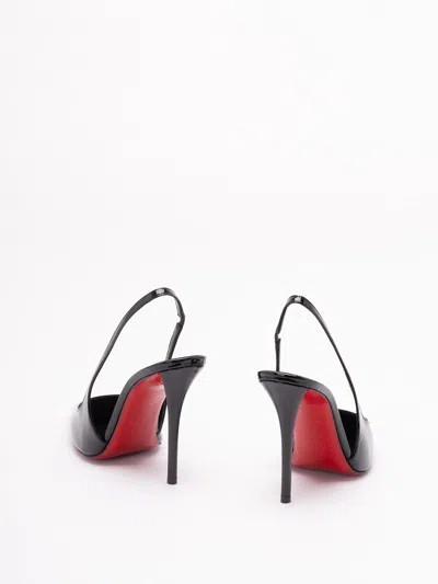 Christian Louboutin Miss Z Sling Patent Leather Slingback Pumps 100 In Black