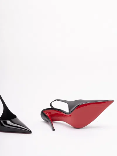 Christian Louboutin Miss Z Sling Patent Leather Slingback Pumps 100 In Black