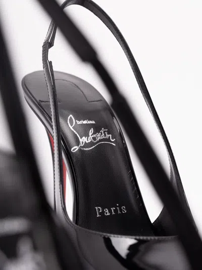 Christian Louboutin Miss Z Sling Patent Leather Slingback Pumps 100 In Black