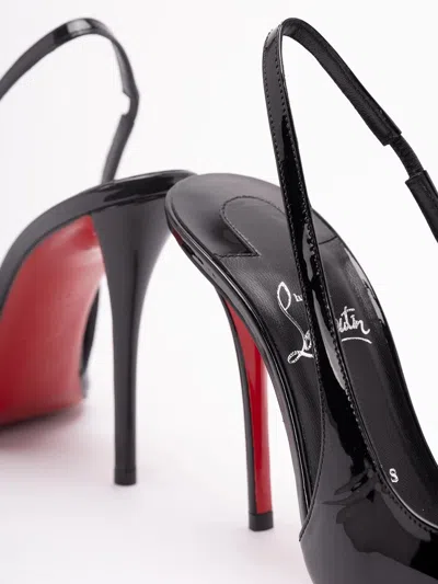 Christian Louboutin Miss Z Sling Patent Leather Slingback Pumps 100 In Black