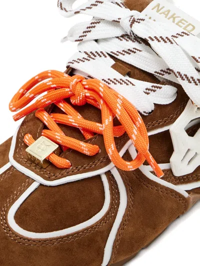 Naked Wolfe Suede Trim Slippers In Brown