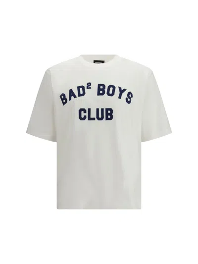 Dsquared2 Men White T-shirt With Logo Print On The Front In Cotton Man In White