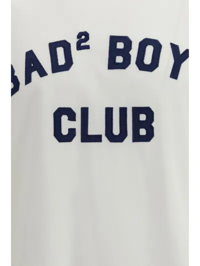 Dsquared2 Men White T-shirt With Logo Print On The Front In Cotton Man In White