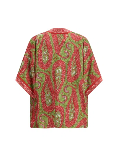 Etro Paisley Foliage Silk Twill Jacket In Multi