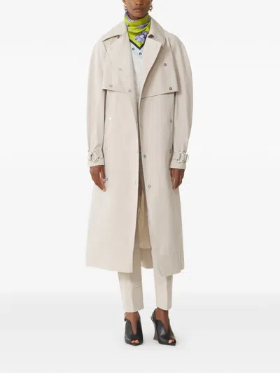 Lanvin Double-breasted Belted Coat In Gray
