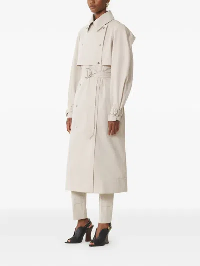 Lanvin Double-breasted Belted Coat In Gray