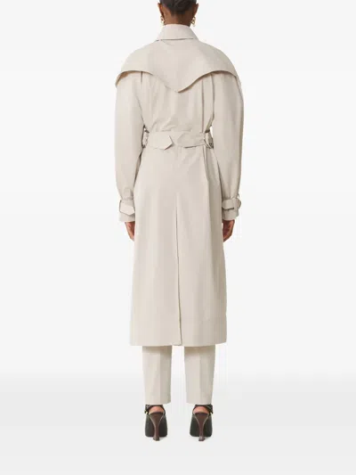 Lanvin Double-breasted Belted Coat In Gray