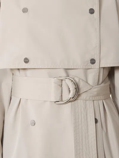 Lanvin Double-breasted Belted Coat In Gray