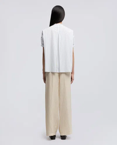 Aspesi Cotton Poplin Shirt With Mandarin Collar In Gray