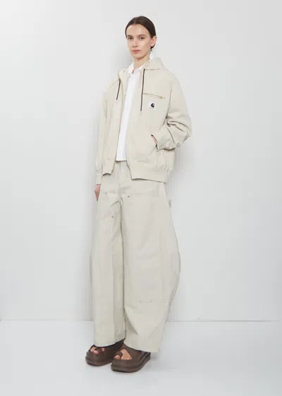 Sacai Off-white Carhartt Wip Edition Cotton Jersey Hoodie In Neutral