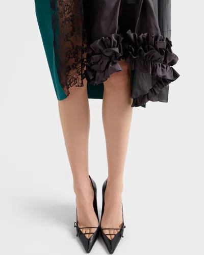 Prada Technical Taffeta Patchwork Skirt In Multi